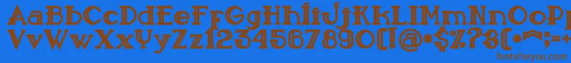 Sailorbold Font – Brown Fonts on Blue Background