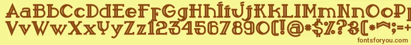 Sailorbold Font – Brown Fonts on Yellow Background