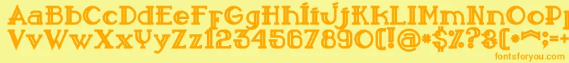 Sailorbold Font – Orange Fonts on Yellow Background