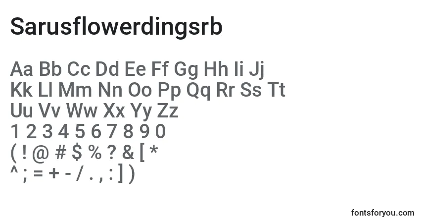 A fonte Sarusflowerdingsrb – alfabeto, números, caracteres especiais