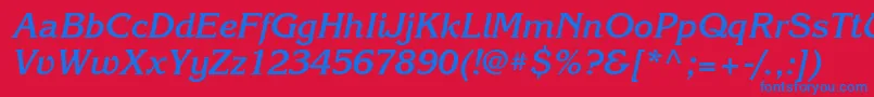 KorinnabttBolditalic Font – Blue Fonts on Red Background