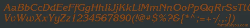 KorinnabttBolditalic Font – Brown Fonts on Black Background