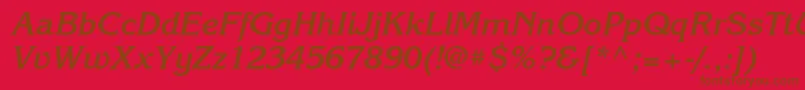 KorinnabttBolditalic Font – Brown Fonts on Red Background