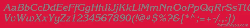 KorinnabttBolditalic-Schriftart – Graue Schriften auf rotem Hintergrund