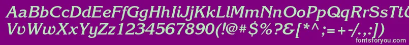 KorinnabttBolditalic Font – Green Fonts on Purple Background