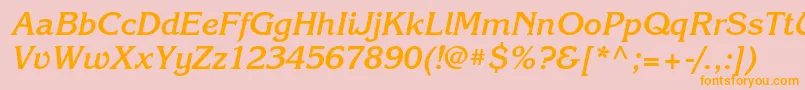 KorinnabttBolditalic Font – Orange Fonts on Pink Background