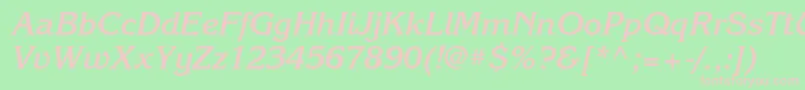 KorinnabttBolditalic Font – Pink Fonts on Green Background