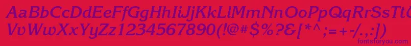 KorinnabttBolditalic Font – Purple Fonts on Red Background