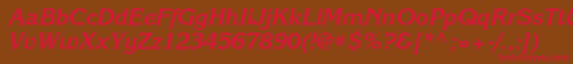 KorinnabttBolditalic Font – Red Fonts on Brown Background