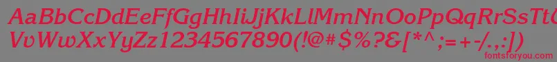 KorinnabttBolditalic Font – Red Fonts on Gray Background