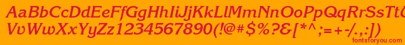 KorinnabttBolditalic Font – Red Fonts on Orange Background