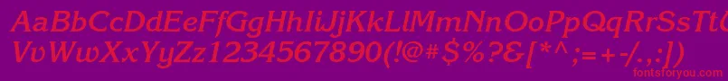 KorinnabttBolditalic Font – Red Fonts on Purple Background