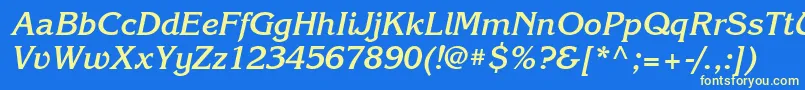 KorinnabttBolditalic Font – Yellow Fonts on Blue Background