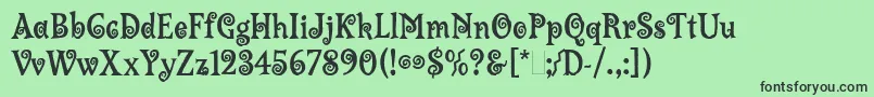 フォントLambadaLet – 緑の背景に黒い文字