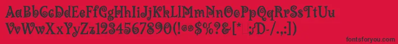 LambadaLet Font – Black Fonts on Red Background