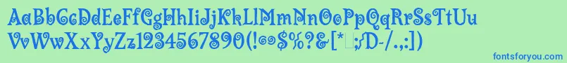 LambadaLet Font – Blue Fonts on Green Background