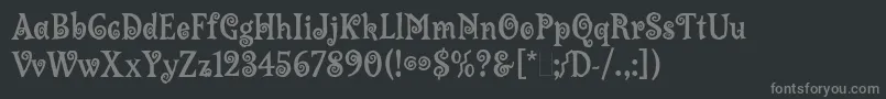LambadaLet-fontti – harmaat kirjasimet mustalla taustalla