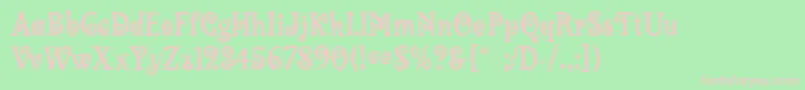 LambadaLet-fontti – vaaleanpunaiset fontit vihreällä taustalla