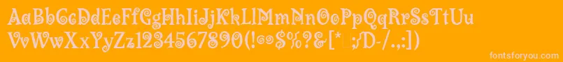 LambadaLet-Schriftart – Rosa Schriften auf orangefarbenem Hintergrund