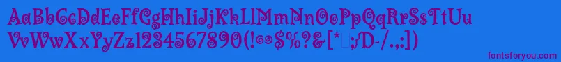 LambadaLet Font – Purple Fonts on Blue Background