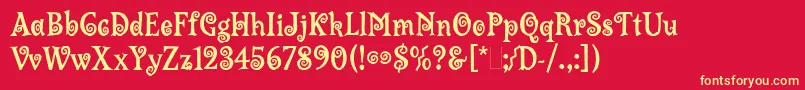 LambadaLet Font – Yellow Fonts on Red Background