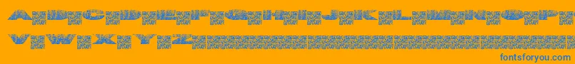 Tigernuts-Schriftart – Blaue Schriften auf orangefarbenem Hintergrund