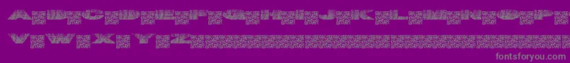 Tigernuts-fontti – harmaat kirjasimet violetilla taustalla