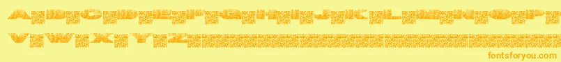 Tigernuts-Schriftart – Orangefarbene Schriften auf gelbem Hintergrund