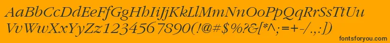 ItcGaramondLtLightItalic Font – Black Fonts on Orange Background