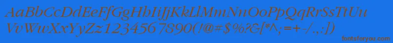 ItcGaramondLtLightItalic Font – Brown Fonts on Blue Background