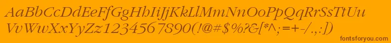 ItcGaramondLtLightItalic Font – Brown Fonts on Orange Background