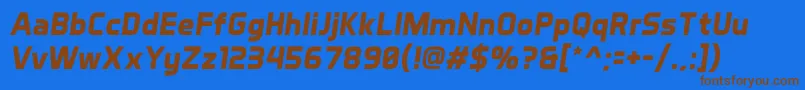 AeroMaticsBoldItalic Font – Brown Fonts on Blue Background