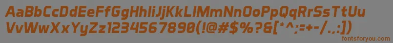 AeroMaticsBoldItalic Font – Brown Fonts on Gray Background