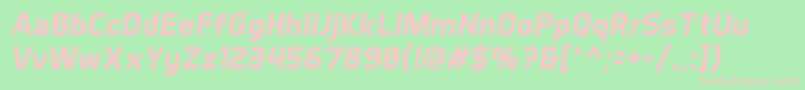 AeroMaticsBoldItalic-fontti – vaaleanpunaiset fontit vihreällä taustalla