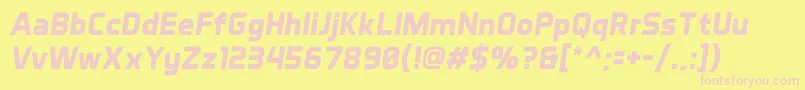 AeroMaticsBoldItalic Font – Pink Fonts on Yellow Background