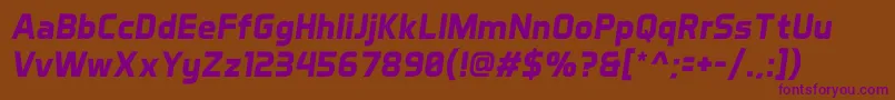 AeroMaticsBoldItalic Font – Purple Fonts on Brown Background