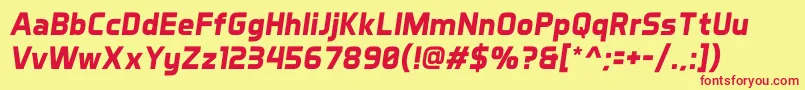 AeroMaticsBoldItalic Font – Red Fonts on Yellow Background
