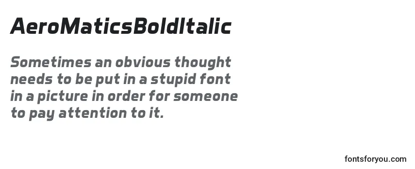 Review of the AeroMaticsBoldItalic Font