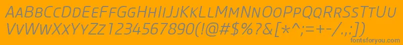 CoreSansMSc35LightItalic Font – Gray Fonts on Orange Background