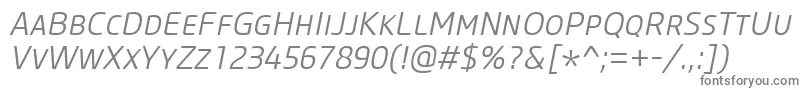 フォントCoreSansMSc35LightItalic – 灰色のフォント