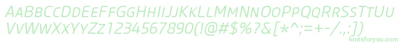 CoreSansMSc35LightItalic Font – Green Fonts on White Background