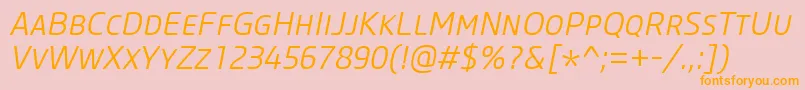 CoreSansMSc35LightItalic Font – Orange Fonts on Pink Background