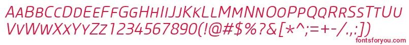 フォントCoreSansMSc35LightItalic – 赤い文字