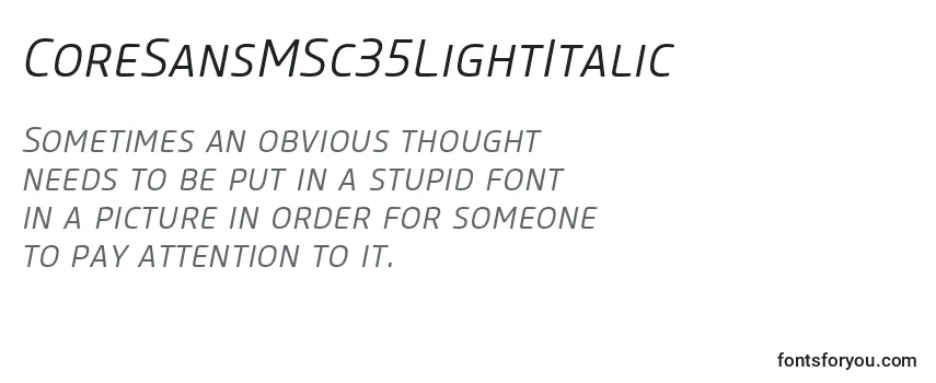 CoreSansMSc35LightItalic Font