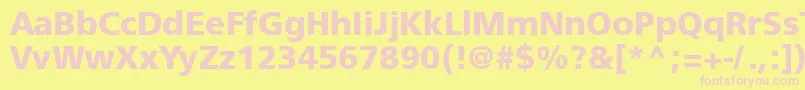 Freesetboldtt-fontti – vaaleanpunaiset fontit keltaisella taustalla