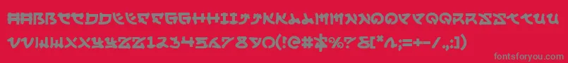 Yamamoto Font – Gray Fonts on Red Background