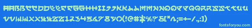 Шрифт Yamamoto – зелёные шрифты на синем фоне