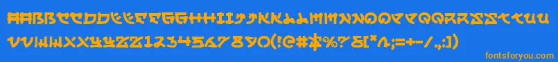 Yamamoto Font – Orange Fonts on Blue Background