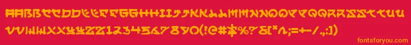 Шрифт Yamamoto – оранжевые шрифты на красном фоне