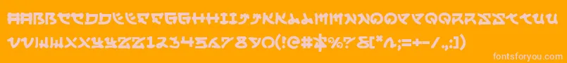 Yamamoto Font – Pink Fonts on Orange Background